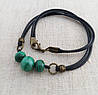 Чокер з натуральними малахітовими намистинами d 10мм, фото 6