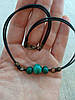 Чокер з натуральними малахітовими намистинами d 10мм, фото 7