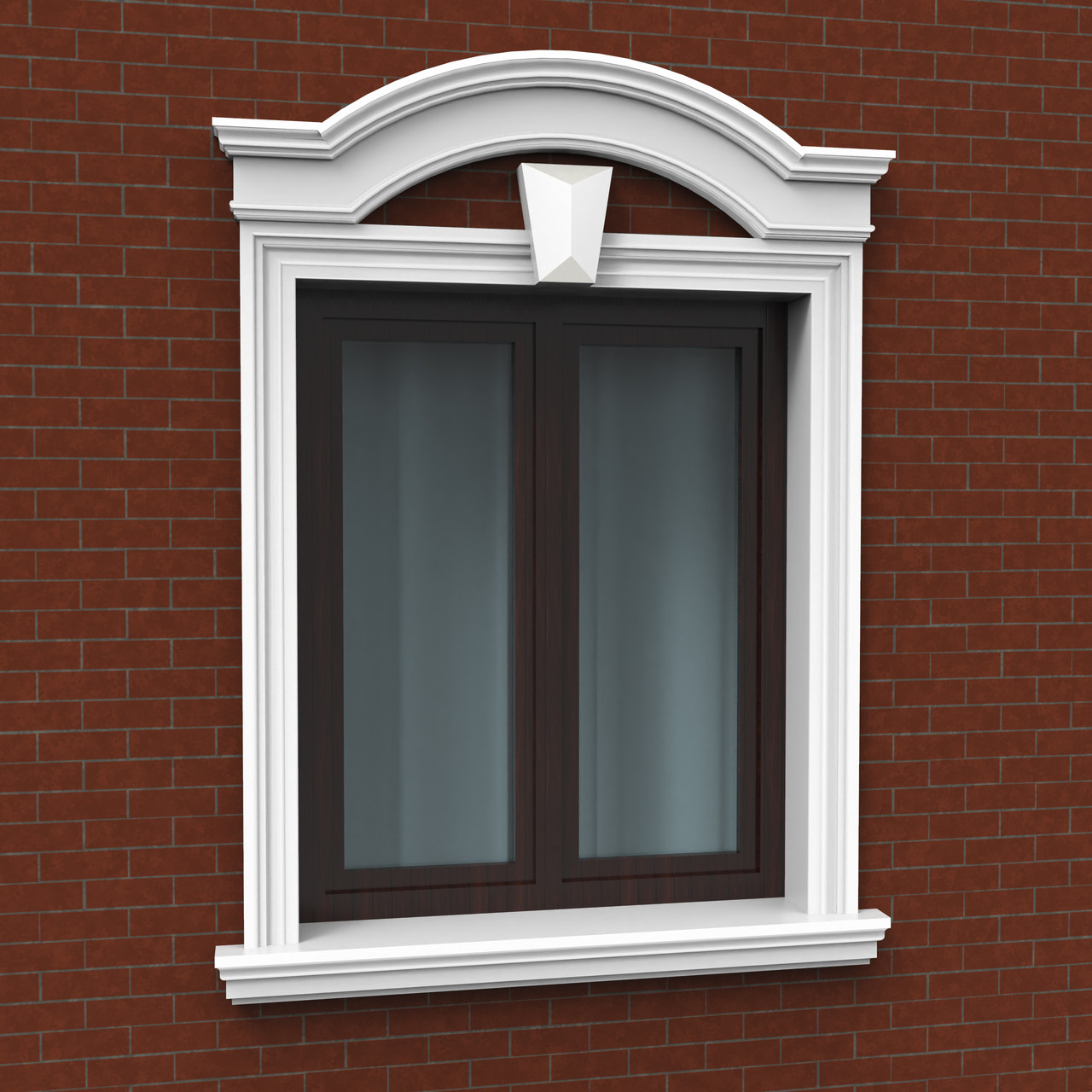 Готове Рішення обрамлення віконних проємів фасадним декором One Decor, білий, 160*140, модель 012