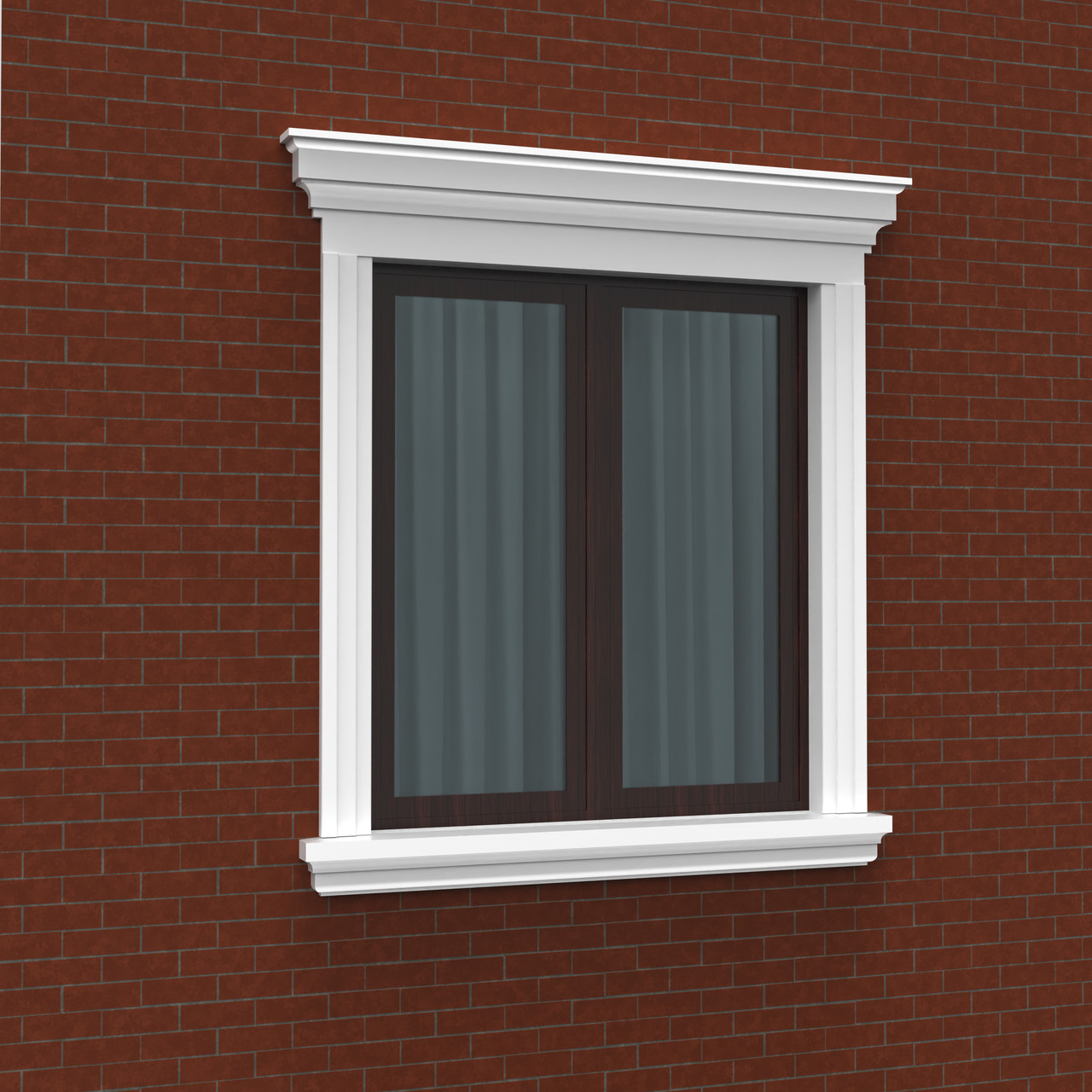 Готове Рішення обрамлення віконних проємів фасадним декором One Decor, білий, 160*140, модель 014