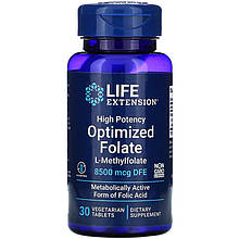 Високоактивний оптимізований фолат Life Extension "High Potency Optimized Folate" 8500 мкг (30 таблеток)