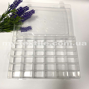 Органайзер пластиковий (контейнер) для зберігання фурнітури і бісеру 36 осередків 26/16