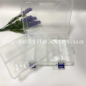 Органайзер пластиковий двоярусний (контейнер) для зберігання фурнітури і бісеру 22.5/15 висота 5.5