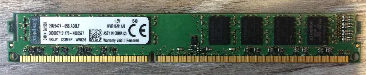 8GB DDR3 1600MHz Kingston PC3 12800U 2Rx8 RAM Оперативна пам'ять KVR16N11/8