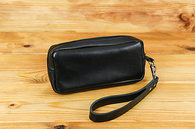 Чоловічий клатч Тревел барсетка з натуральної шкіри колір Чорний