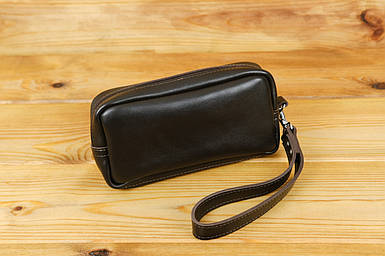 Чоловічий клатч Тревел барсетка з натуральної шкіри колір Шоколад