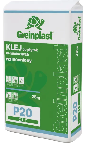 Клей для керамічної плитки посилений євро стандарт GREINPLAST P20 25 кг.