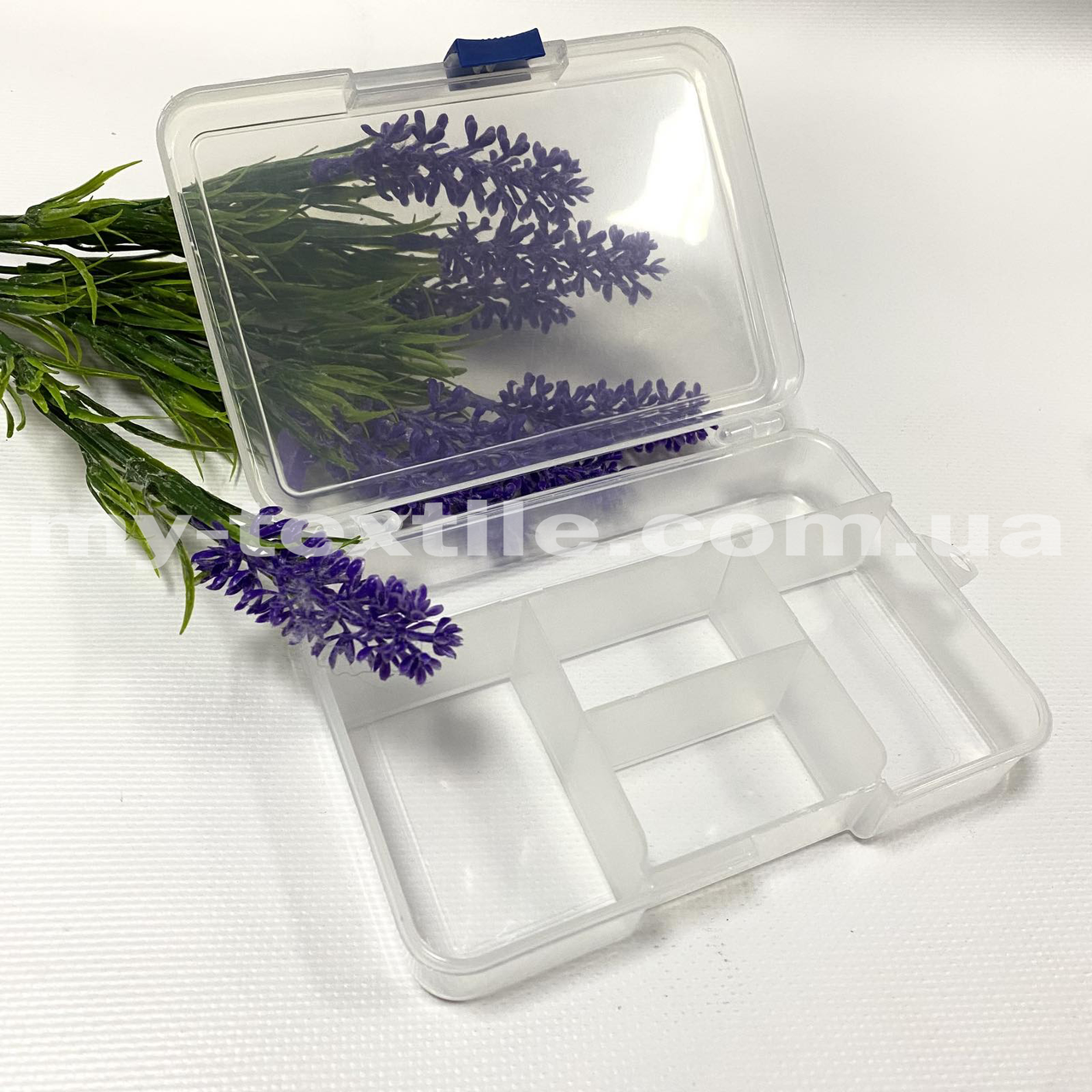 Органайзер пластиковий (контейнер) для зберігання фурнітури і бісеру на 5 клітинок 14/10, 3.3 висота, фото 1