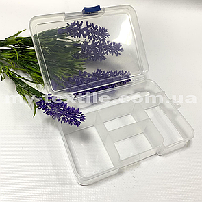 Органайзер пластиковий (контейнер) для зберігання фурнітури і бісеру на 5 клітинок 14/10, 3.3 висота