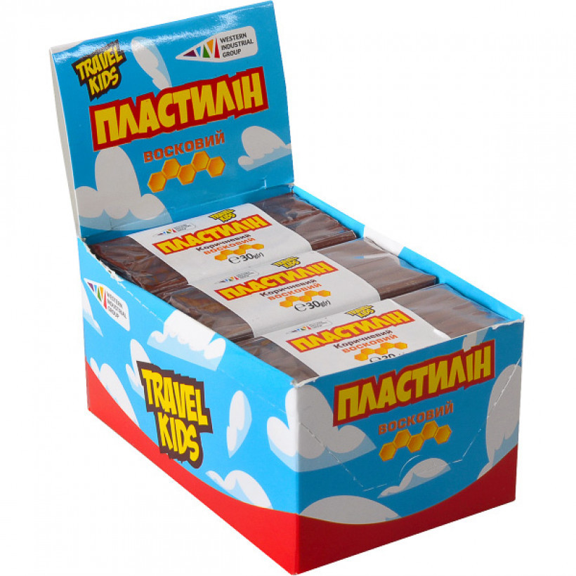 Пластилін восковий "Travel Kids" коричневий 30г "Гамма" 333109