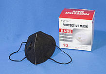 Захисна маска-распіратор KN95 c вугільним фільтром, ЧОРНА, сертифікат