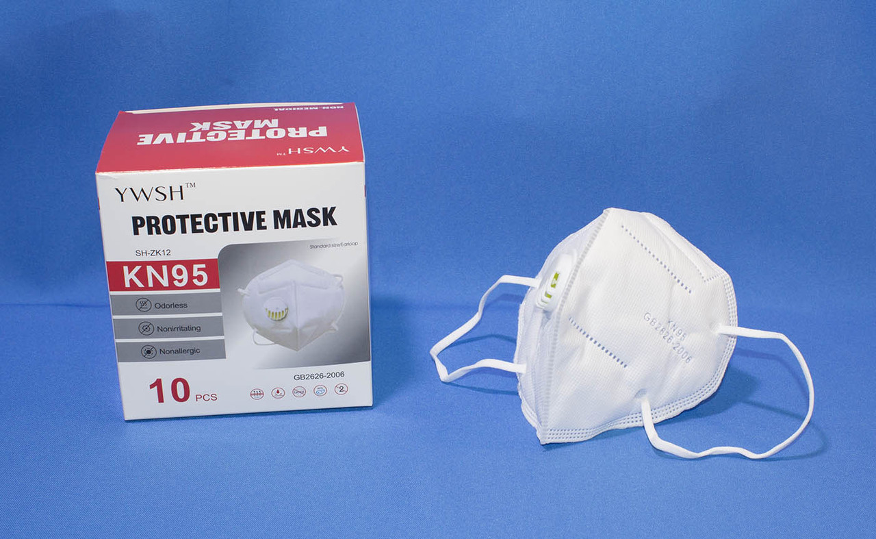 Захисна маска-распіратор KN95 c вугільним фільтром, біла, сертифікат