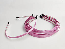 Основа для обруча Finding Металевий з атласною стрічкою Рожевий 7 мм