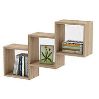 Полиця навісна на стіну MebelProff Kub 3, книжкова полиця, декоративна полиця в кімнату, будинок.