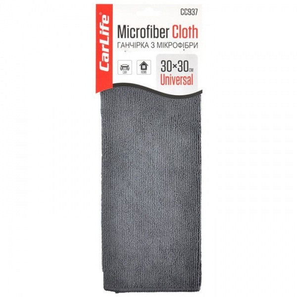 Ганчірка з мікрофібри, 30x30 см., сіра (10/240 шт.ящ.), фото 1