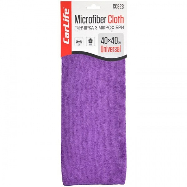 Ганчірка з мікрофібри, 40x40 см., фіолетова (10/240 шт.ящ.), фото 1
