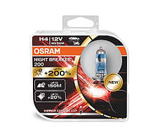 Автомібльні лампи Osram 12 V H4 60/55 W + 200% Night Laser (64193 NВ200-ВОХ)