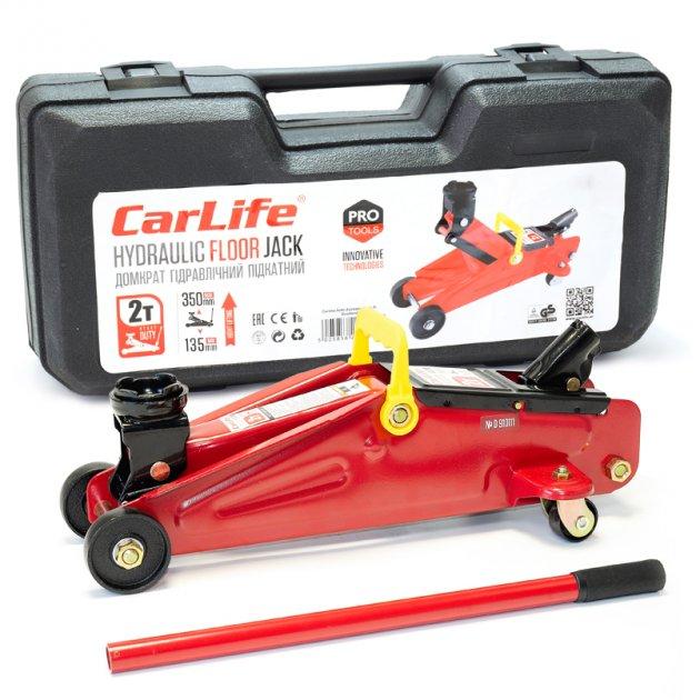 Домкрат гідравлічний (підкатний),Carlife 2т, 135-350мм,пласт..уп., фото 1