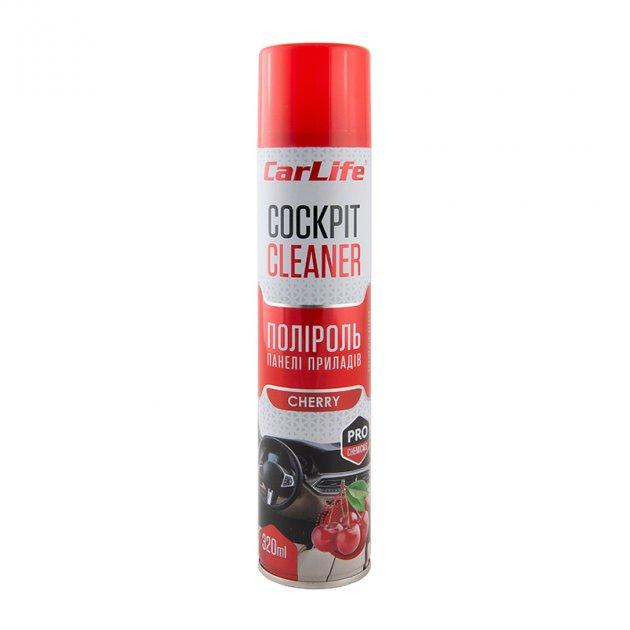 Поліроль панелі приладів CarLife Bишня. Cockpit Cleaner 320ml (24шт/ящ), фото 1