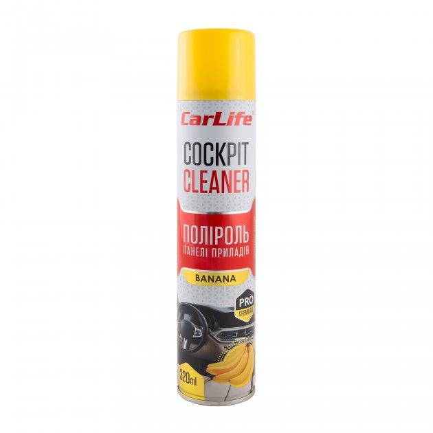 Поліроль панелі приладів CarLife Банан. Cockpit Cleaner 320ml (24шт/ящ), фото 1