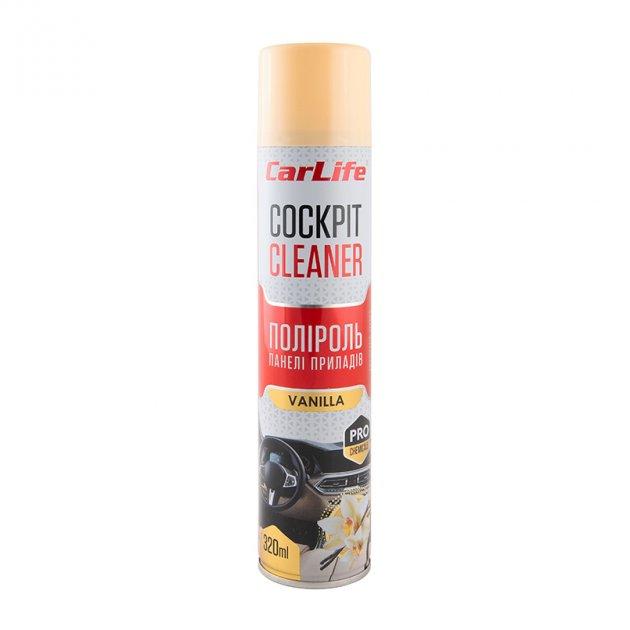 Поліроль панелі приладів CarLife Ваніль. Cockpit Cleaner 320ml (24шт/ящ)