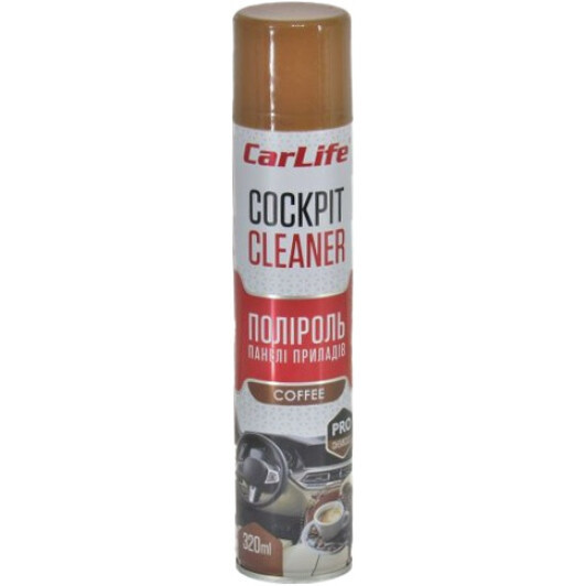 Поліроль панелі приладів CarLife Кава. Cockpit Cleaner 320ml (24шт/ящ)