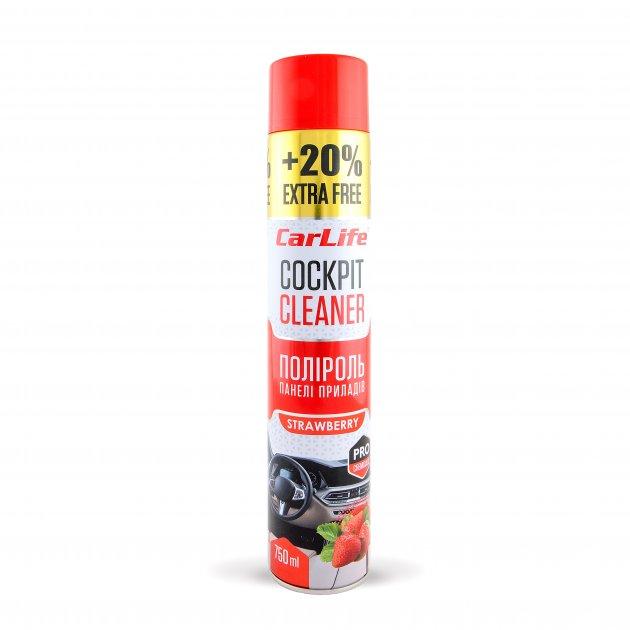 Поліроль панелі приладів CarLife Полуниця. Cockpit Cleaner 750ml (24шт/ящ), фото 1
