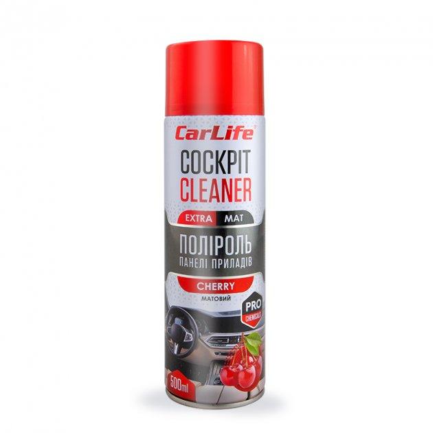 Поліроль панелі приладів CarLife Вишня. Cockpit Cleaner EXTRA MAT 500ml (24шт/ящ), фото 1