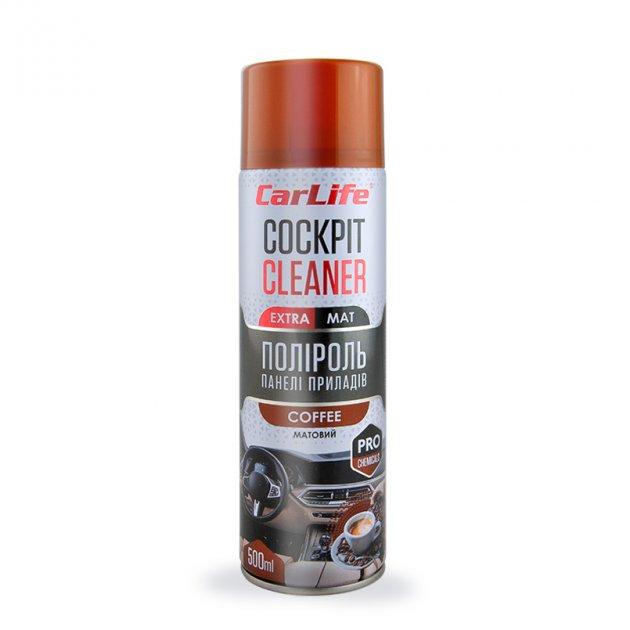Поліроль панелі приладів CarLife Кава. Cockpit Cleaner EXTRA MAT 500ml (24шт/ящ)