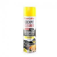 Поліроль панелі приладів CarLife Лимон. Cockpit Cleaner EXTRA MAT 500ml (24шт/ящ)