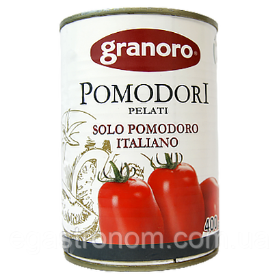 Помідори пелаті Граноро Італіано Gorgano Italiano pelati 400g 24шт/ящ (Код: 00-00010006)