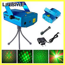 Лазерний проектор світломузики з аудиодатчиком і 4-ма зелено-червоними малюнками ATLANFA AT-W006