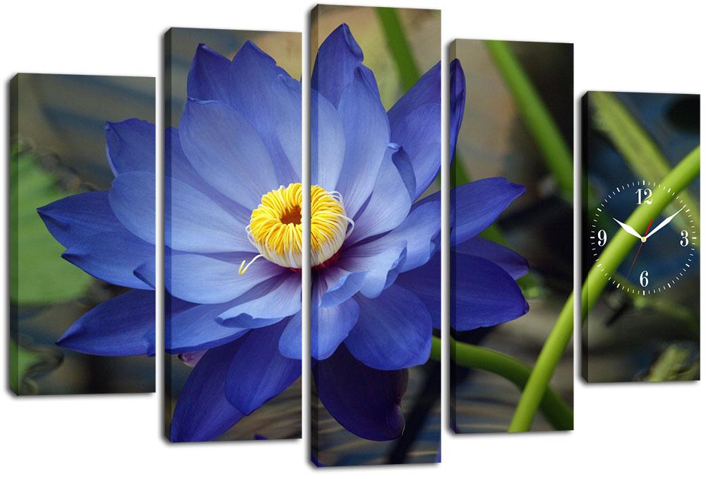 Настінний годинник-картина на полотні Декор Карпати 80x120 см (chf30)