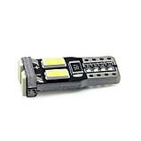 Світлодіодна автомобільна лампа T10 W2,1x9,5d 6 SMD (5630) 12V WHITE з обманкою, друкована плата, фото 3