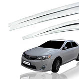 Вітровики, дефлектори вікон (хромовані) Toyota Camry 50 2011- ХРОМ (Autoclover C530), фото 3