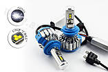 Комплект LED ламп T1 H7 6000K 9-32V радіатор з вентилятором (діод CREE), фото 3