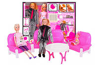 Набор кукол семья с мебелью 68091