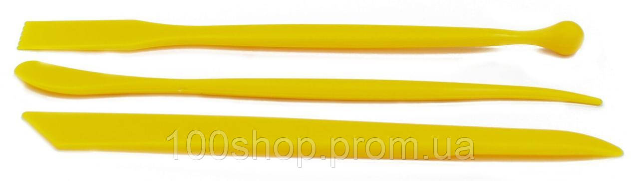 Шпателя пластмассовые для депиляции желтые - Набор из 3 штук - фото 1 - id-p1451113966