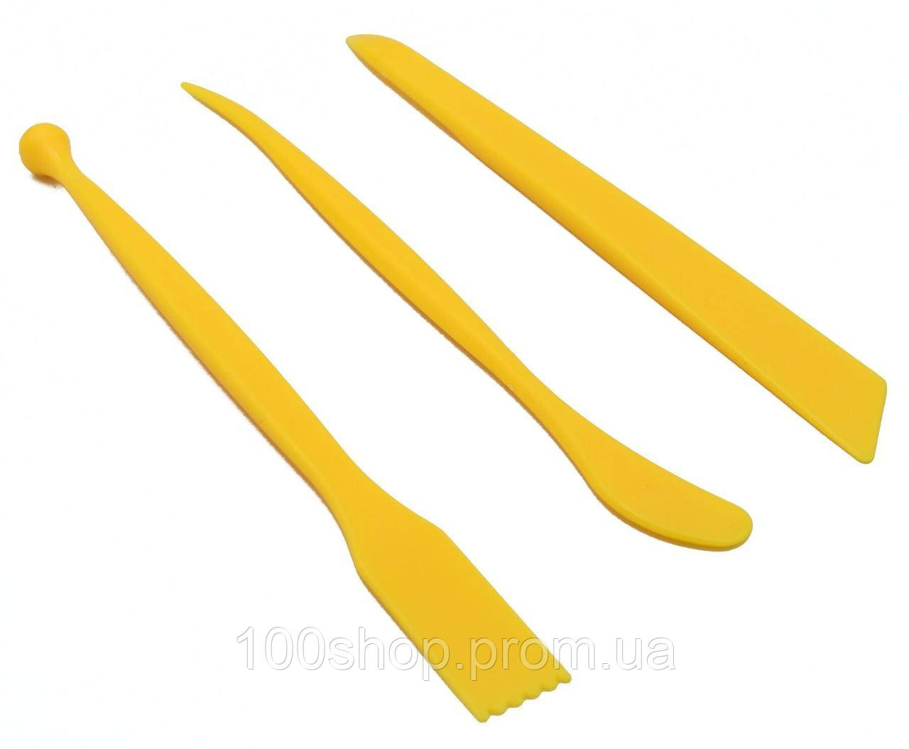 Шпателя пластмассовые для депиляции желтые - Набор из 3 штук - фото 2 - id-p1451113966