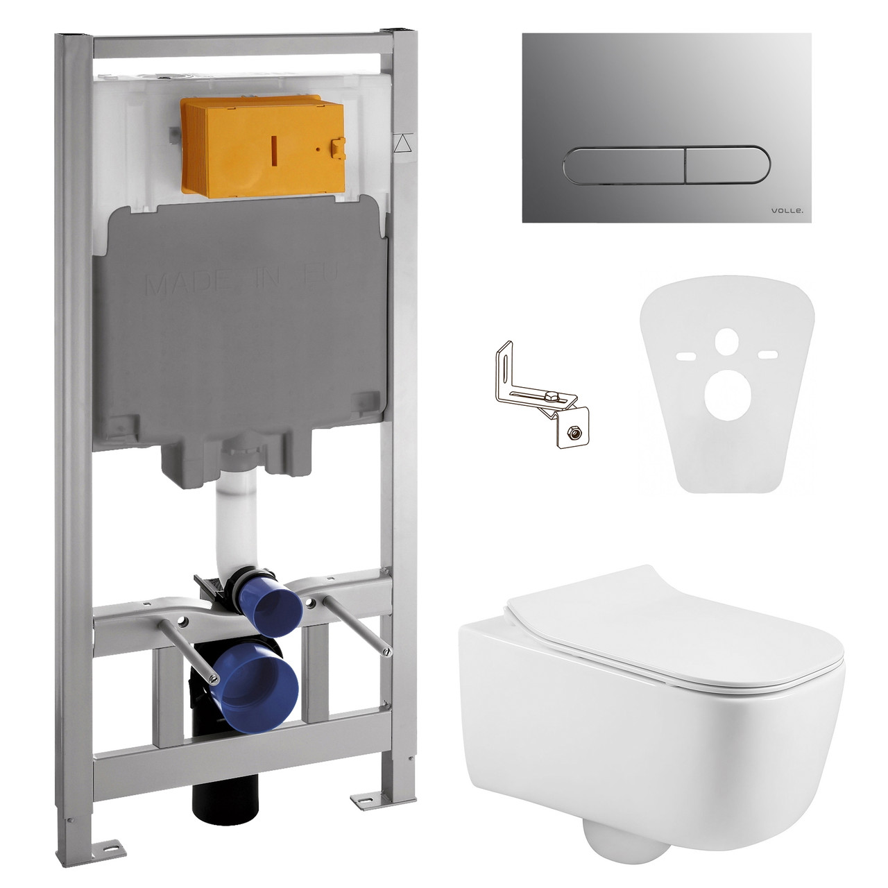 Комплект інсталяції VOLLE MASTER/HIPPO 13-44-202+141515 с унітазом VOLLE кнопка хром 98840, фото 1