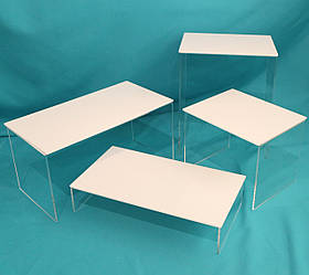 Акрилові стійки для фуршету прозорі | комплект підставок під страви та десерти (4 шт.)