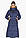 Жіноча куртка з брендовою фурнітурою синя модель 42650 р — 40, фото 4