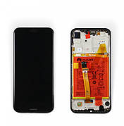 Дисплей Huawei P20 Lite 2018 Black із сенсором і рамкою, сервісний оригінал (знятий з апарату)