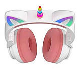 Бездротові Bluetooth-навушники Єдиноріг з котячими вушками та ріжком (рога єдинорога) STN-27 з LED-підсвіткою, фото 4