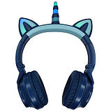 Бездротові Bluetooth-навушники Єдиноріг з котячими вушками та ріжком (рога єдинорога) STN-27 з LED-підсвіткою, фото 3