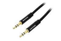 AUX аудио кабель Vention Audio 3.5 мм с позолоченными контактами 0.5 м Black (BAKBD)