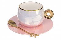 Чашка керамическая pink pearl