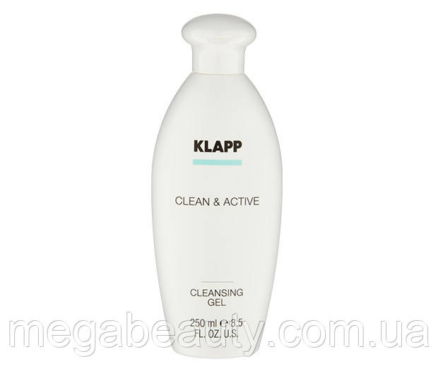 Очищувальний гель для жирної та комбінованої шкіри Сlean & Active Cleansing Gel, 250мл Klapp