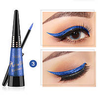 Цветная блестящая подводка для глаз Vibely Dolorful Fluid Eyeliner #03 синий, 10мл