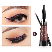 Цветная блестящая подводка для глаз Vibely Dolorful Fluid Eyeliner #06 бордовый, 10мл